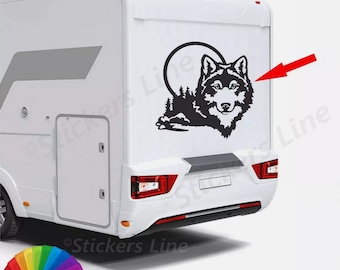 Sticker for campers, caravans, vans WOLF forest woods SIZES TO CHOOSE 1 pc