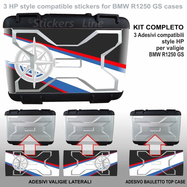 Kit 3 adesivi valigie vario BMW R1250 GS HP lc borse rosa dei venti K50 dal 2013