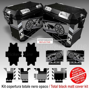 Complete suitcase sticker kit bmw 1250 GS adventure lc model TRIPLE BLACK 2021