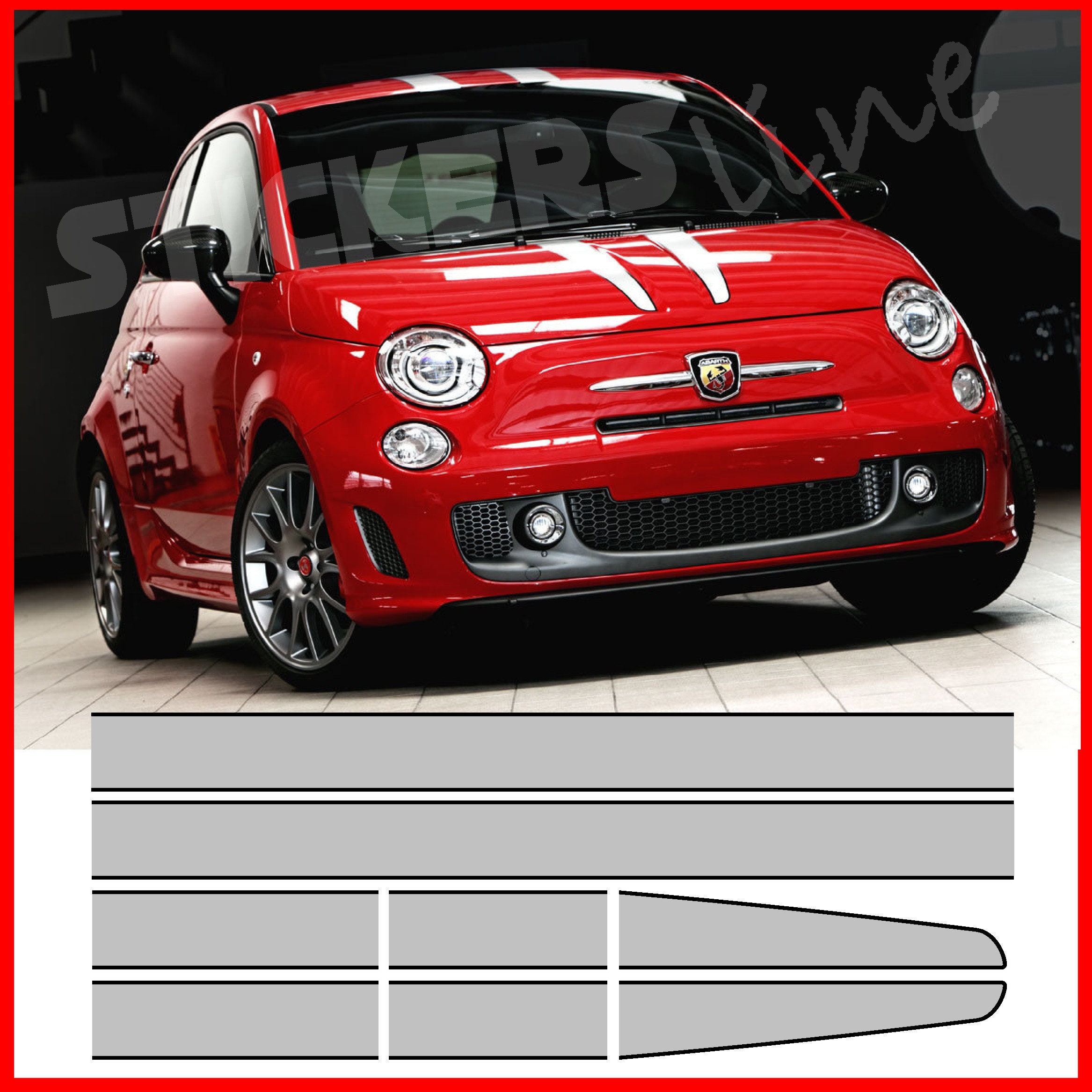 Stickers Kit Tributo Ferrari 695 Stickers Fiat 500 Strips 695 Etsy