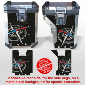Stickers BMW COMPASS prints suitcases R1200 R1250 GS Adventure bags stickers black