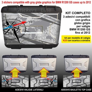 BMW R1200GS K25 suitcase bag stickers kit 3 compass wind rose up to 2012 new