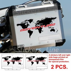 Stickers BMW aluminum WORLD suitcases R1200 R1250 GS Adventure red bags stickers