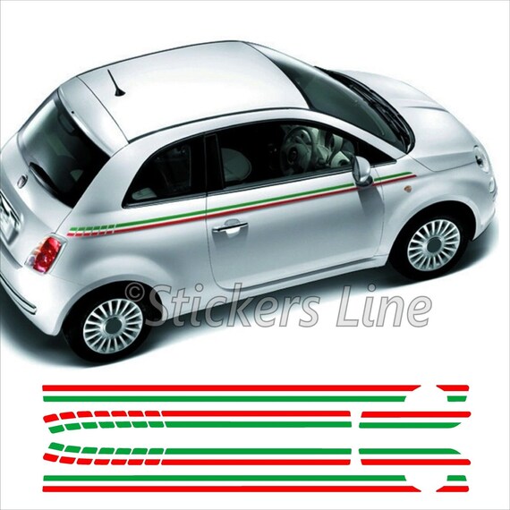 Buy Fiat 500 Stickers FASCE TRICOLORI Adhesive Strips Italy Flag