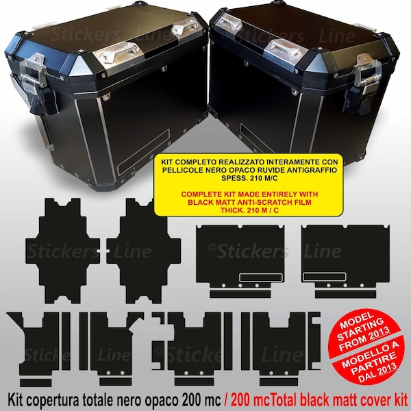 Kofferstickers kit BMW R1200GS - R1250GS ZWART ANTI-KRAS tassenstickers vanaf 2013