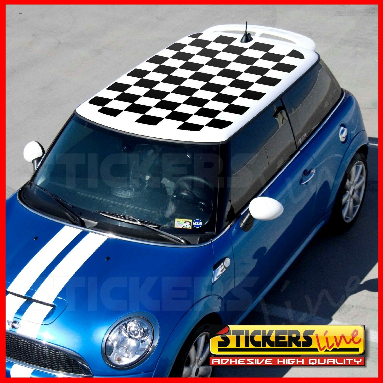 Adesivo a scacchi MINI COOPER adesivo a SCACCHIERA per tetto