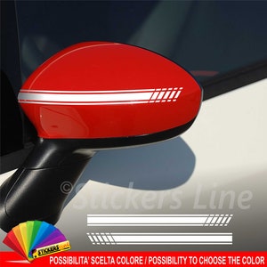 Fiat Grande Punto mirror cap stickers - Abarth style - adhesive strips