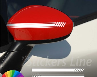 Fiat Grande Punto mirror cap stickers - Abarth style - adhesive strips