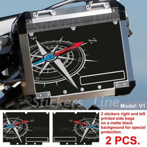 Suitcase stickers BMW R1200 R1250 GS adventure compass adv bags stickers BLACK