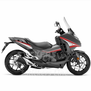 Naklejki na owiewki kompatybilne z Honda INTEGRA 750 dct Sport 2014-2020 CZERWONE/SZARE