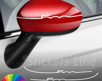 Fiat 500 mirror cap stickers mirror adhesive strips cap bands