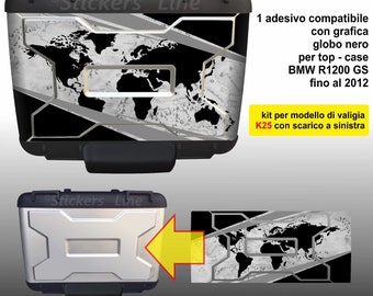 Sticker TOP CASE top case BMW R1200GS K25 compass world map bags 2012 new