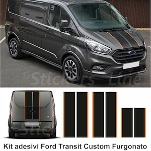 Ford TRANSIT Custom Tuneo adhesive strips TWO-TONE VAN black orange stripes