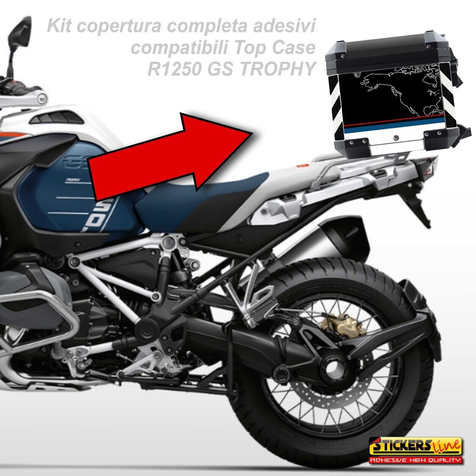 Top Case Sticker Kit BMW R1250 GS Adventure TROPHY 2022 - 23 Bags ...