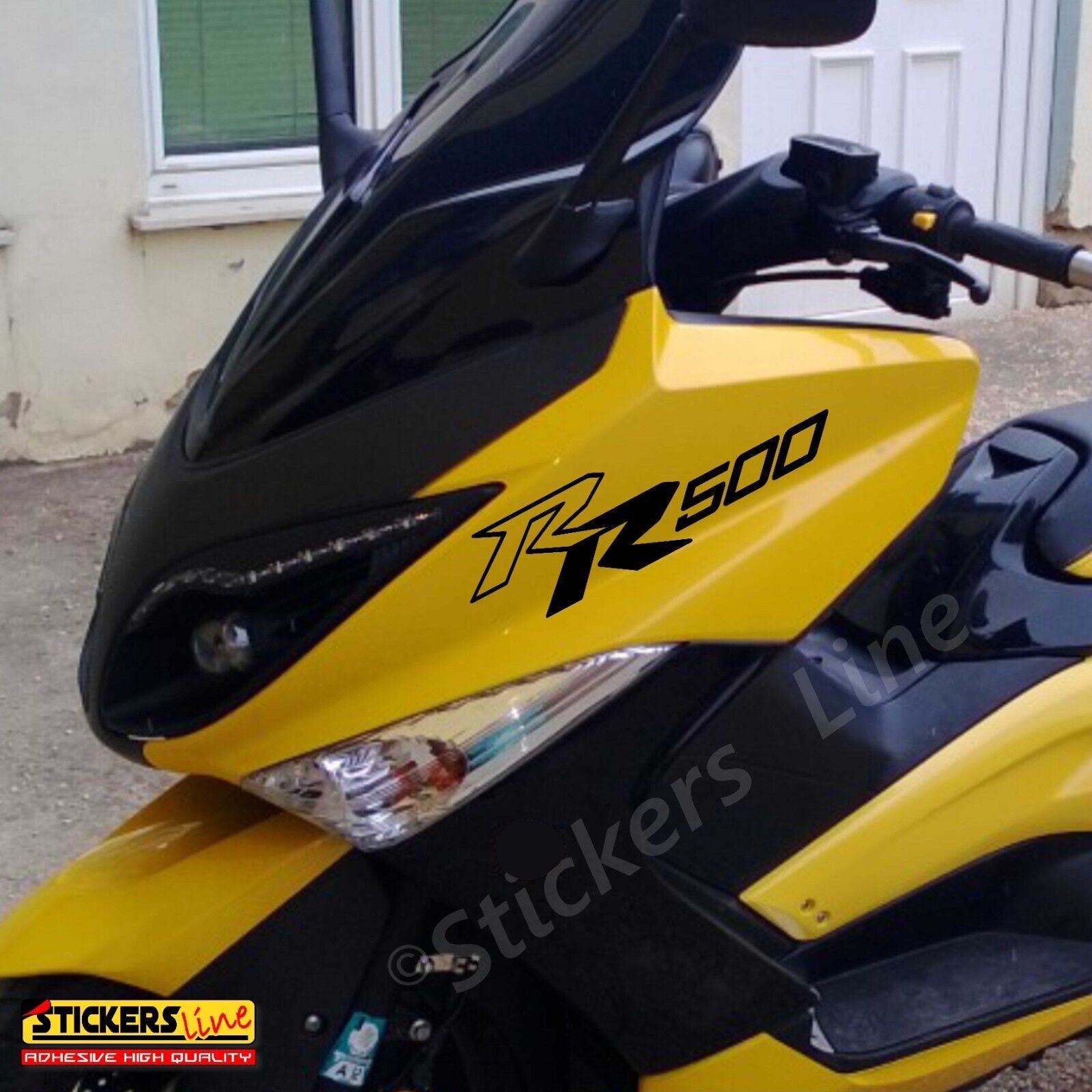 2 Stickers RR Front Shield TMAX 500 2001-2011 Adhesive Writings Tmax RR500  