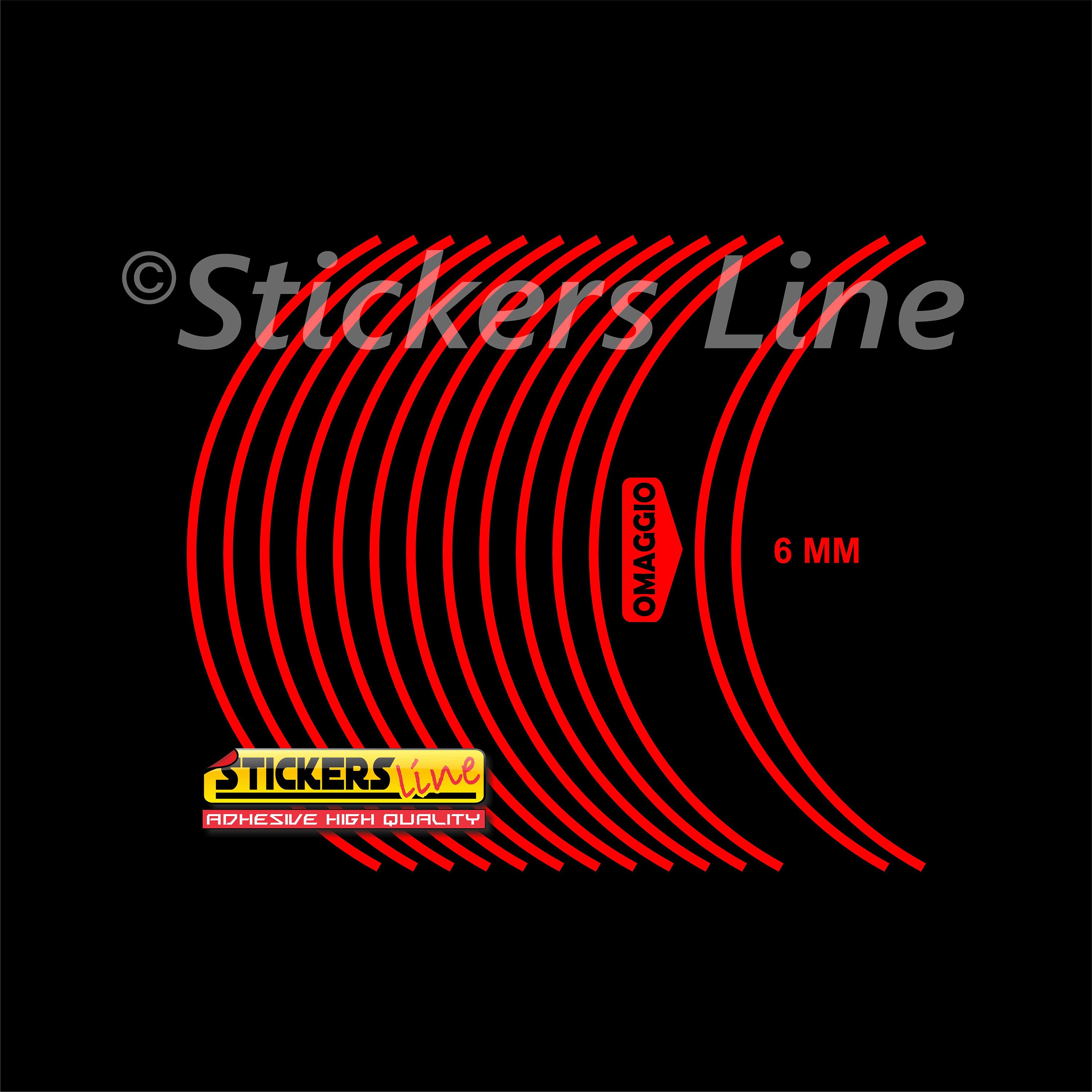 EVOLUTION MOTO STRISCE ADESIVE RIFRANGENTI PER CERCHI MOTO E SCOOTER - Colore Rosso (5mm X 6mt)