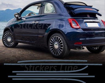 Compatible Fiat 500 RIVA stickers, adhesive bands, stripes, fiat500 riviera, borders, stripes