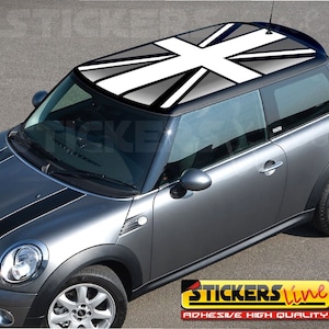 MINI COOPER English Flag Union Jack ROOF Sticker Monochrome