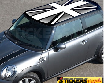 MINI COOPER English Flag Union Jack ROOF Sticker Monochrome