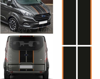 Ford TRANSIT Custom Tuneo adhesive bands BICOLOR - COMBI black orange stripes