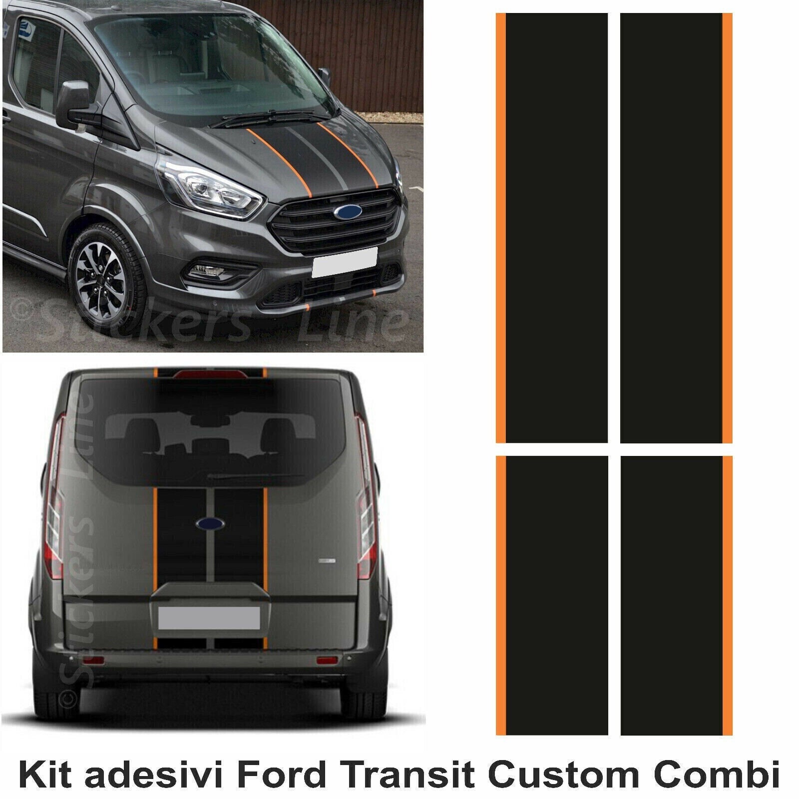 Set mit 2 Windabweisern zum Aufkleben, kompatibel mit Ford Transit, passend für Ford Tourneo Custom 2012, 2013, 2014, 2015, 2016, 2017, 2018, 2019, 2020, 2021, 2022, 2023