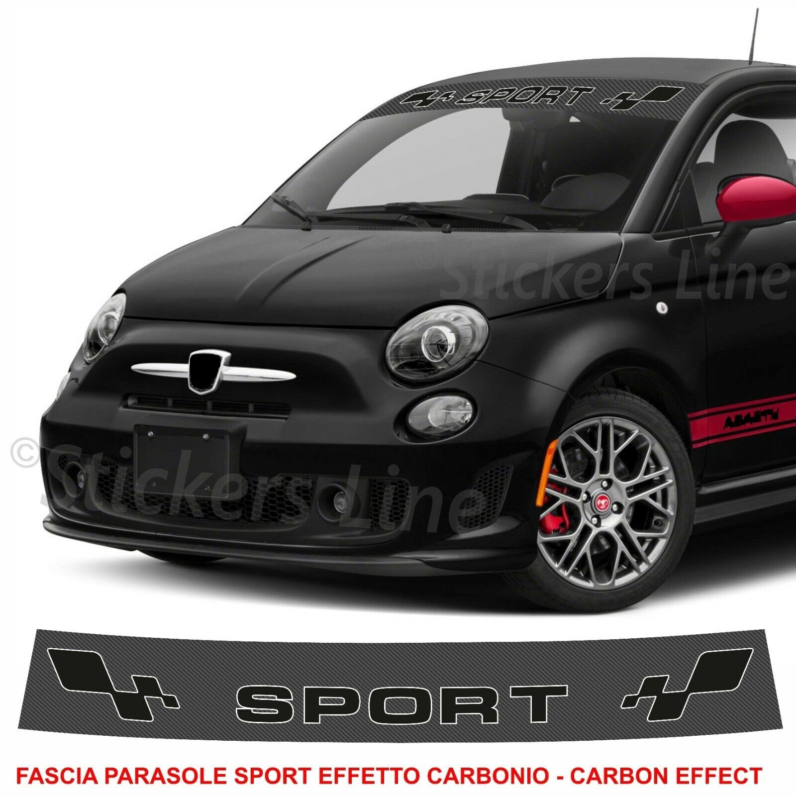 For Fiat 500/500C 2007-2019 Genuine Carbon Fiber Side Mirror Cover