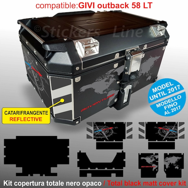 Kit d'autocollants COMPATIBLE avec le top case GIVI 58 L 2017 BMW R1200 R1250 gs T2