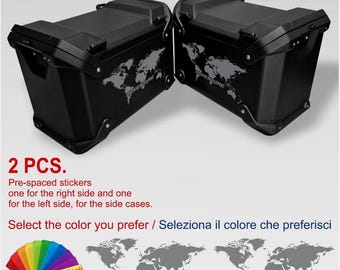 BMW R 1300 GS Adventure Motorcycle Side Case Stickers World Map Colors to Choose From