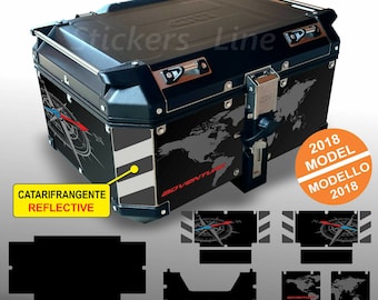 Kit d&#39;autocollants COMPATIBLE avec le top case GIVI 58 L 2018 BMW R1200 R1250 gs T2