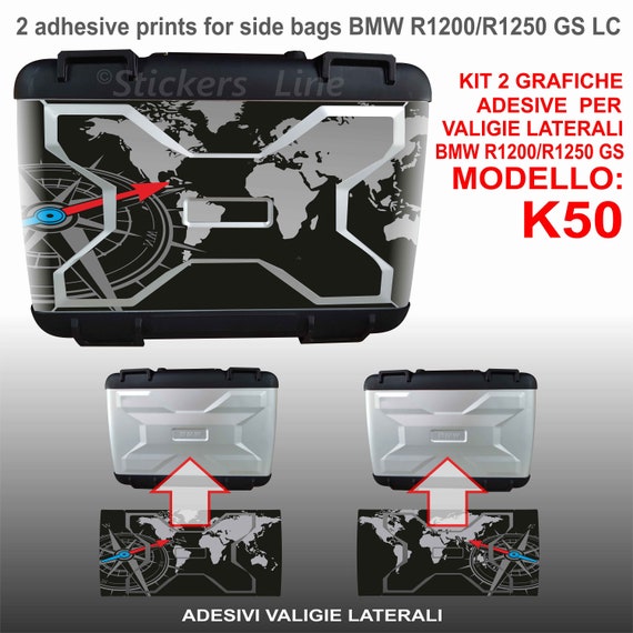 Kit 2 Stickers for Various Cases BMW R1200 R1250GS K50 BLK Bags