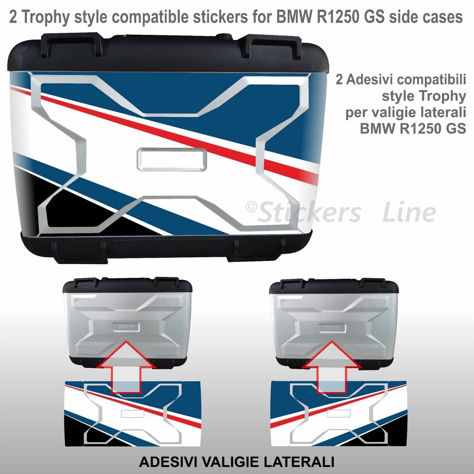 Pegatinas para maletas de motocicleta, juego de calcomanías para BMW  R1250gs Adventure Trophy R 2023 GS/ADV, 1250