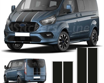 Ford TRANSIT Custom Tourneo BICOLOR adhesive bands - COMBI black white stripes