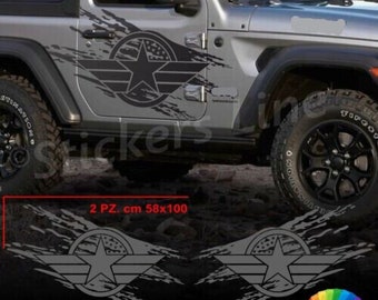 2 Us Army Star Stickers for Door Compatible Off-Road 4X4 Jeep Wrangler Stickers Off Road c.31