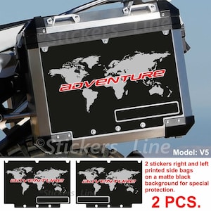 Stickers suitcases BMW R1200 R1250 GS adventure world map GLOBO stickers bags black