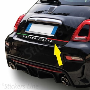 Sticker Fiat 500 595 695 Abarth Racing Italia Scuderia Tricolore Italia CARBON