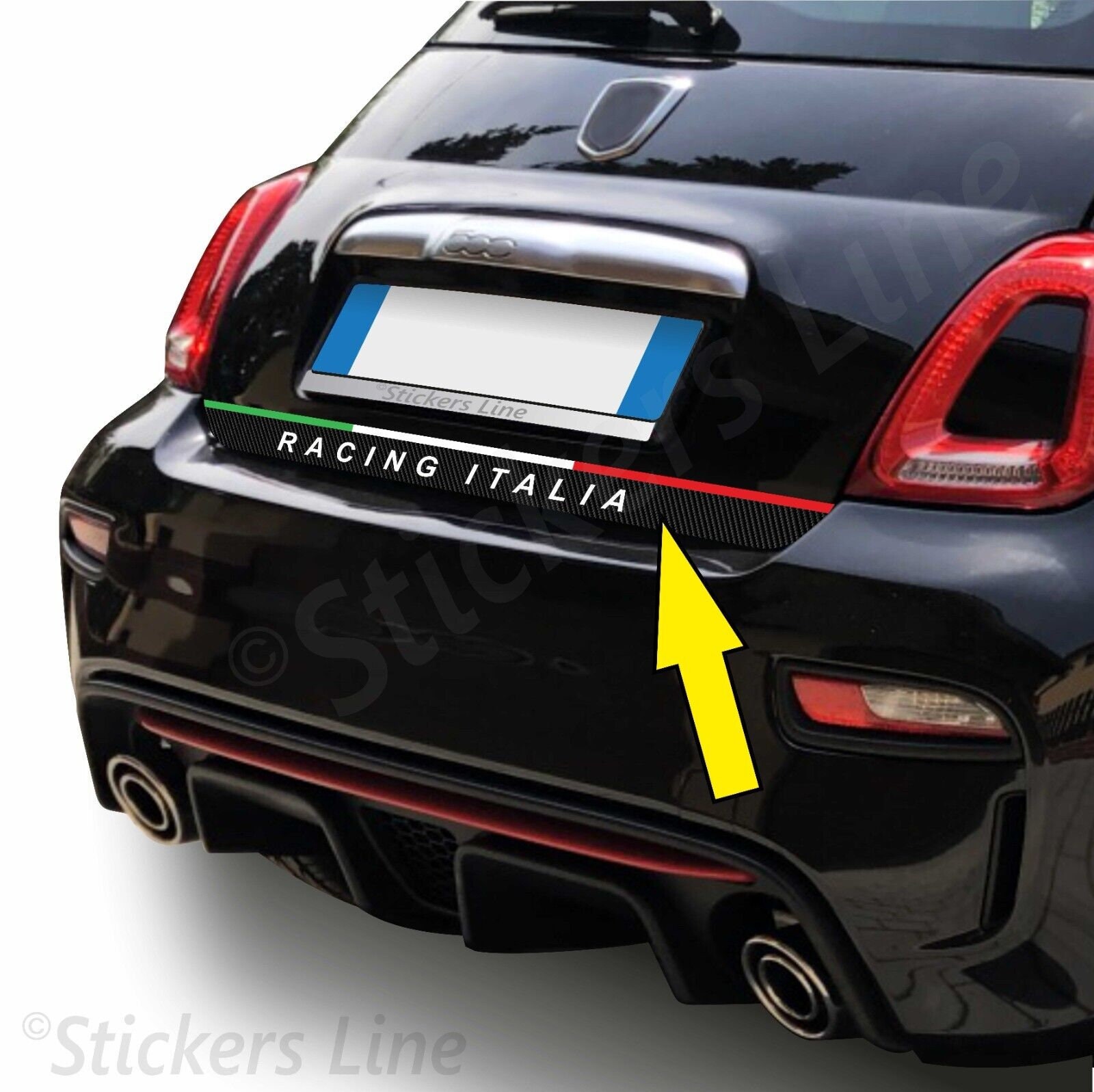 Sticker Fiat 500 595 695 Abarth Racing Italia Scuderia Tricolore Italia  CARBON - Etsy Norway, image size:1600x1597