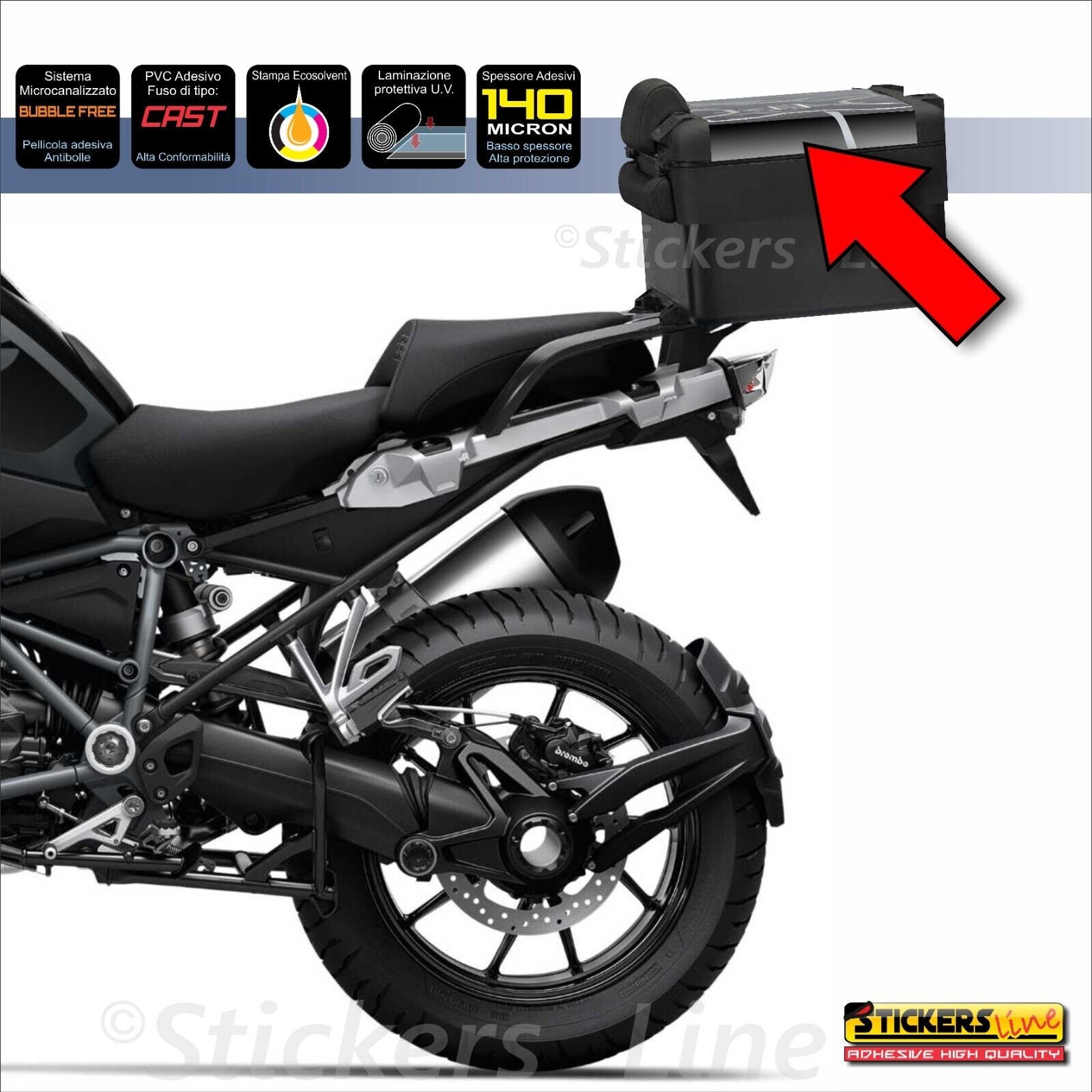 Trunk Sticker R1200gs BMW R1200 - R1250 GS LC Top Case Trunk Sticker Triple Black K50 ...