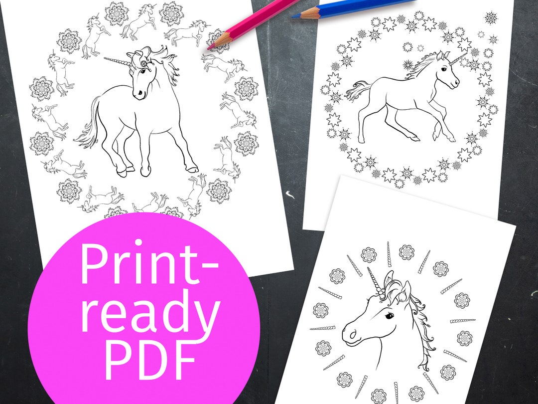 3 PDF Unicorn Coloring Pictures to Print - These Kids Mandalas Are Also ...
