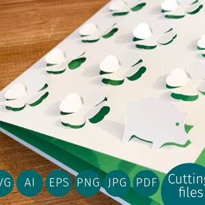 SVG – 3D Glückskarte für Cricut und andere Cutters – Coole Karte, Kuvert und Inlay zum selber schneiden mit 3D Effekt.