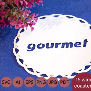 SVG wine  and glass coasters