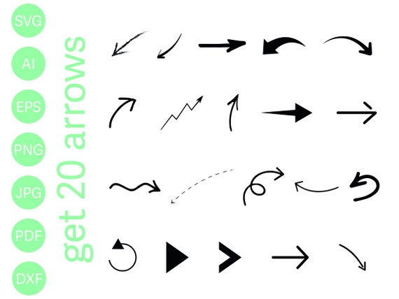 Paquete de flechas SVG. Archivos como SVG AI Pdf Jpg Png - Etsy España