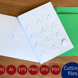 SVG schöne 3D-Osterkarte mit Kuvert und Inlay – zum schneiden mit Cricut oder Schneidemaschine