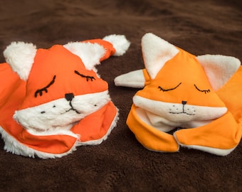 Handmade Baby comforter Fox, First doll baby lovey, Soft Newborn Fox plush, Winter baby shower idea