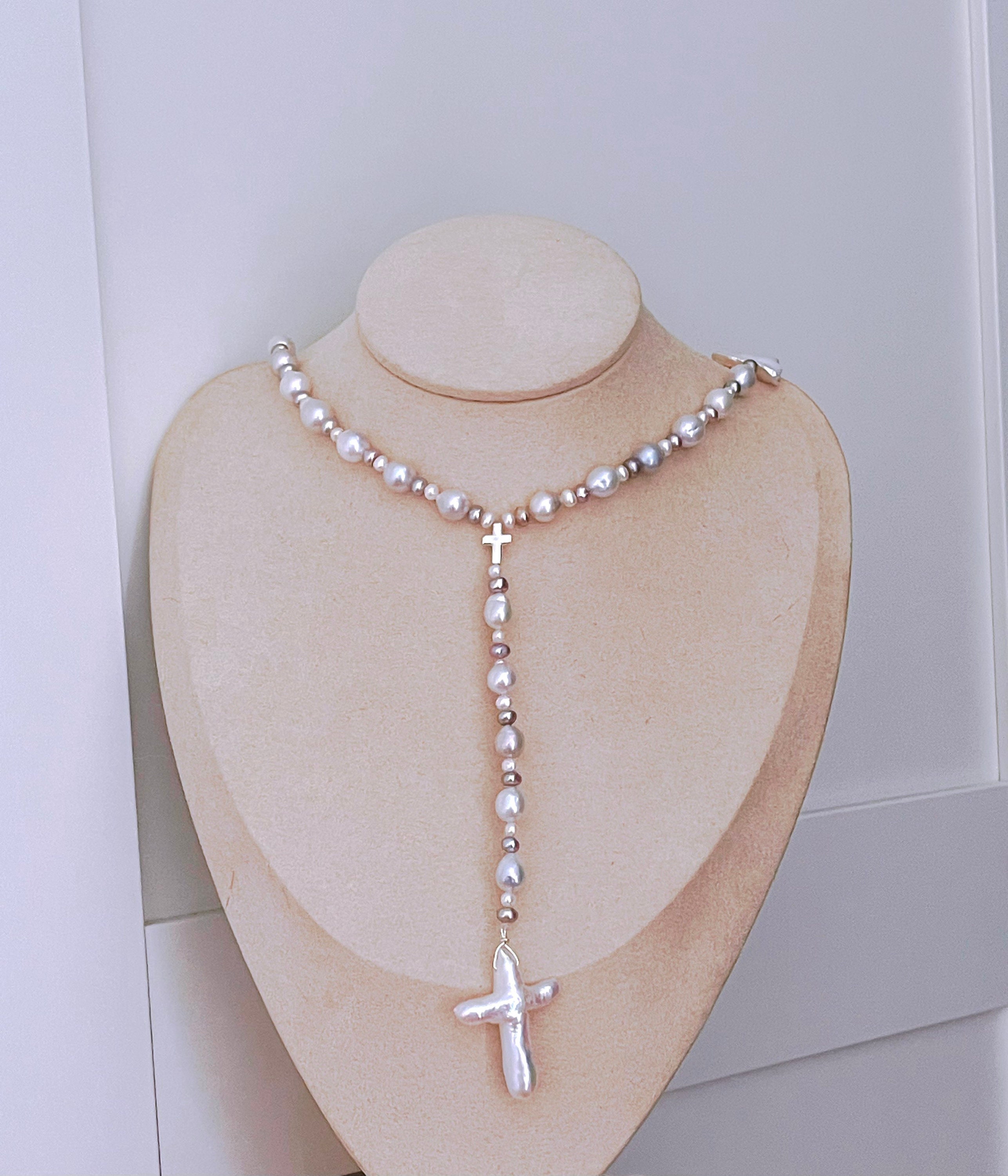 Early 20th Century Mother Of Pearl Rosary - Ruby Lane