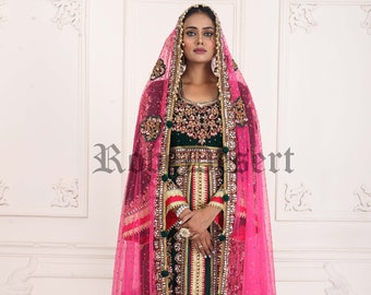 Dark Green Wedding Moroccan Kaftan Islamic Elegant Dubai Kaftan, New Arabic Party Wear, Kaftan Farasha Maxi Floor Length TakChita Dress