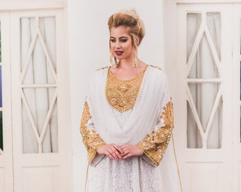 White Color Moroccan Kaftan Islamic Elegant Dubai Caftan, New Arabic Wedding Kaftan Farasha Maxi Floor Length Takshita Dress With Trail