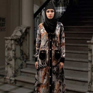 Embroidered Black Abaya Dress: Islamic Dubai Maxi Takchita
