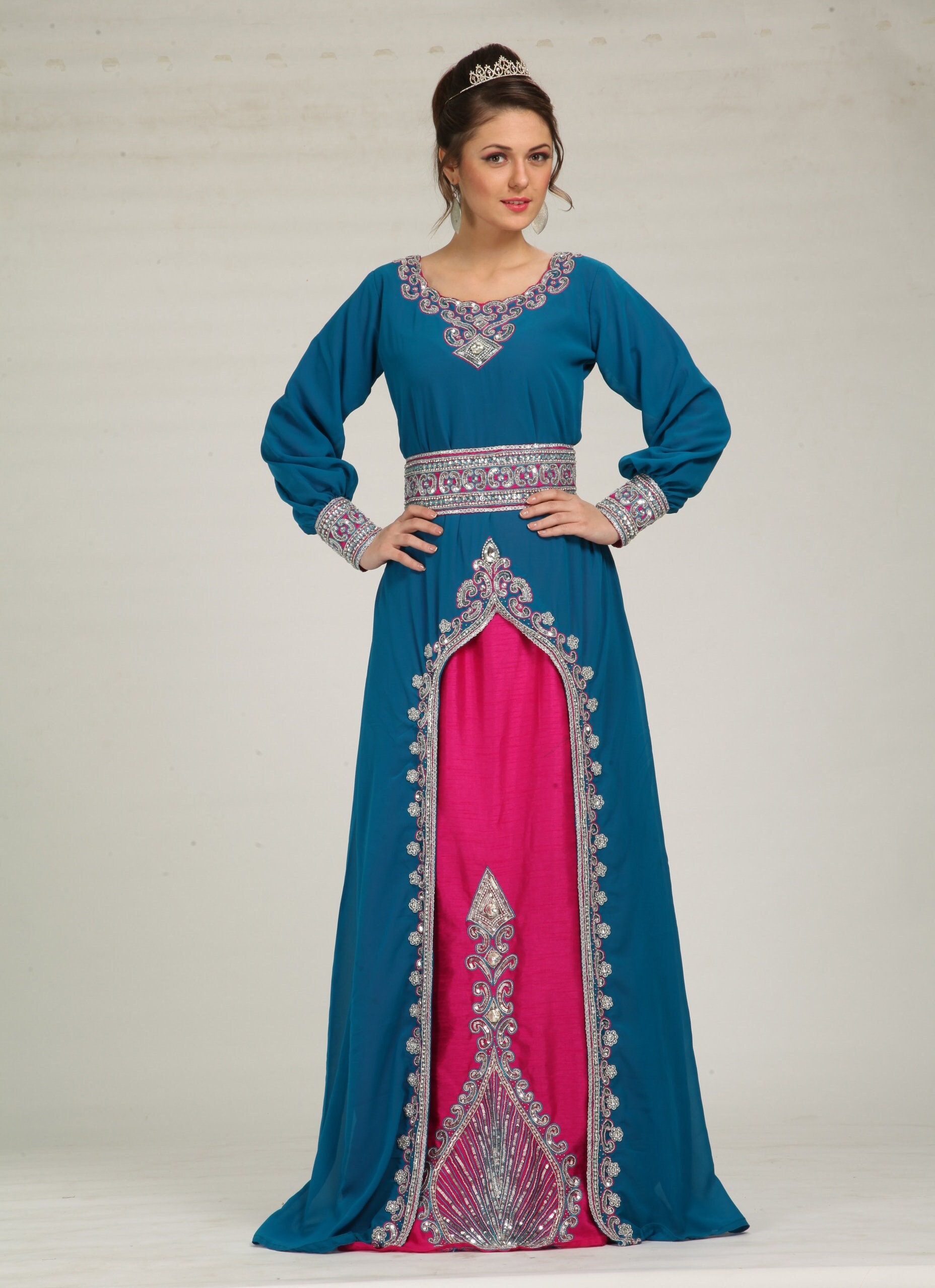 Arabic Contemporary Unique Beige Wedding Exclusive Moroccan Kaftans