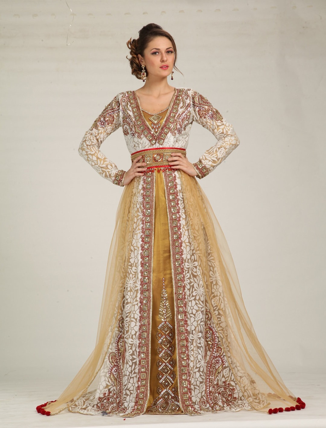 moroccan style evening dresses Malika Moroccan Kaftan Evening Dress in Aqua Green