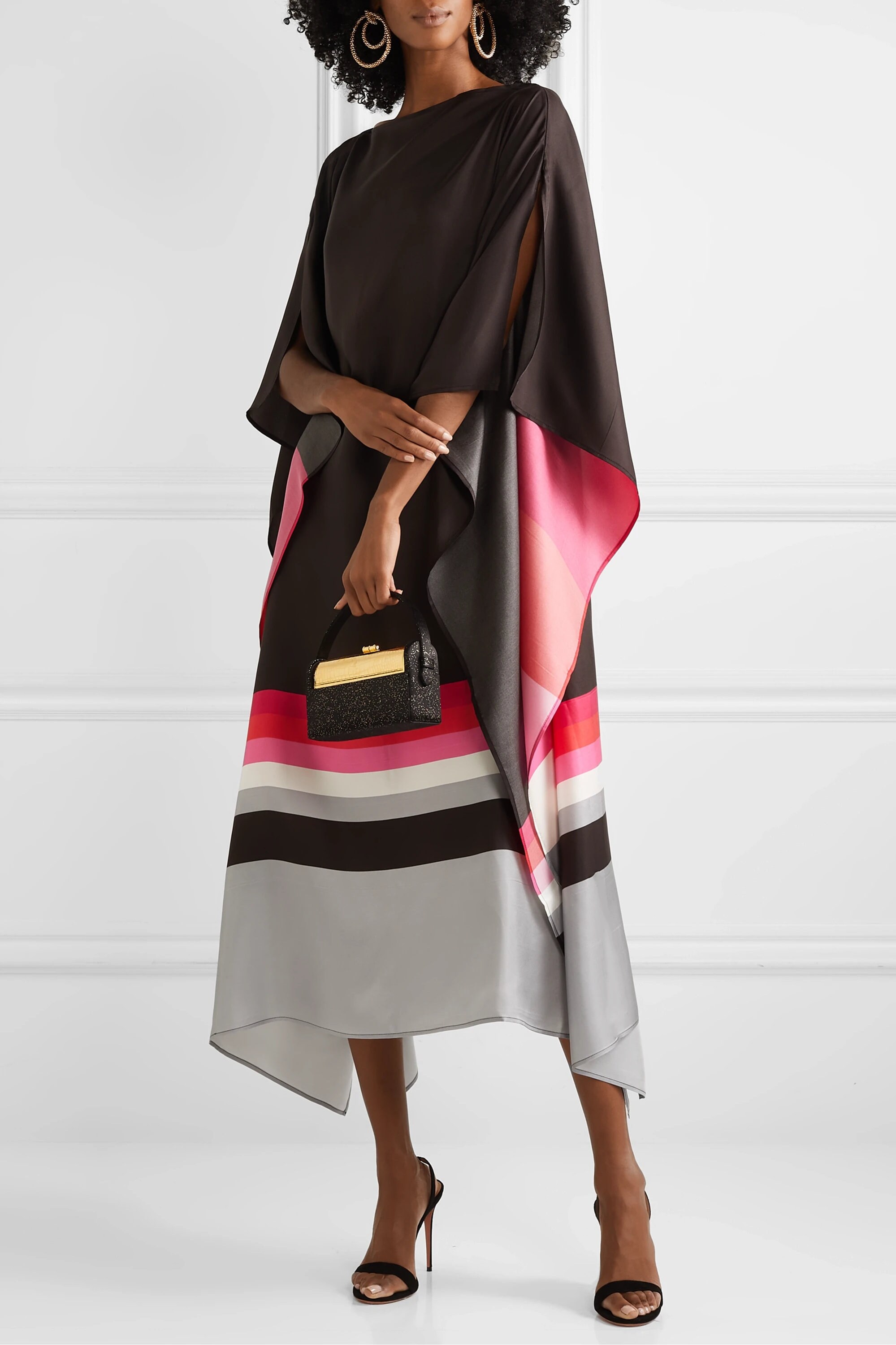 Pink Fancy Soft Satin Silk Kaftan